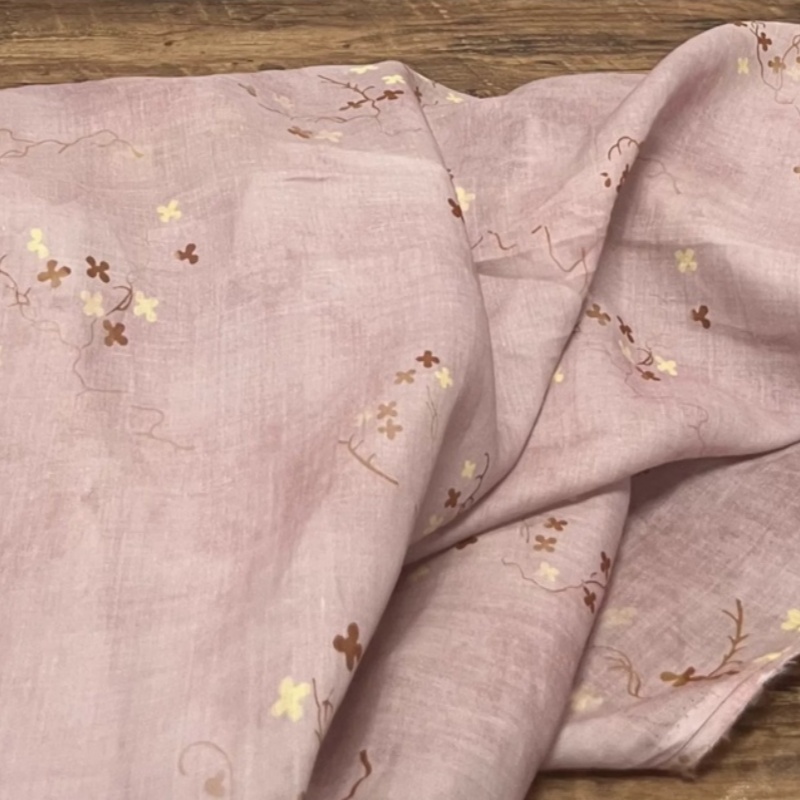 Boho Ramie Linen Fabric Dusty  - огляд і ціна Vintage Sewing Textile